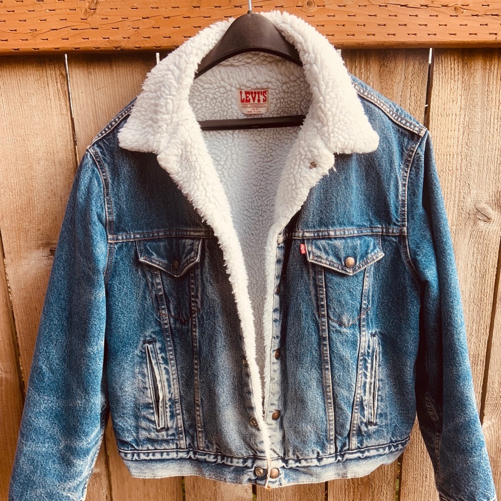 Vintage Levi's Sherpa Denim Trucker jacket 46R XL